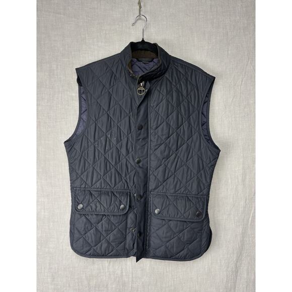 Barbour Lowerdale Quilted Gilet Vest Men M Black Zip Classic Preppy **PLS READ - Picture 1 of 11